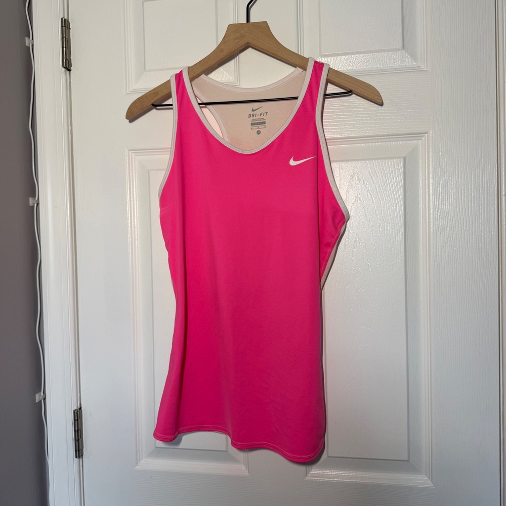 Nike Dri-FIT Racerback Tank Top Pink Mesh Back Workout Shirt Womens M Vintage